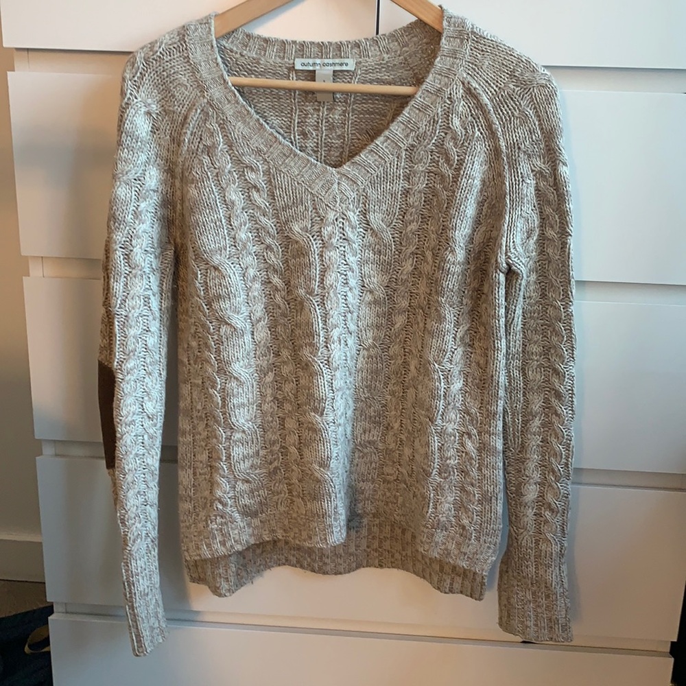 Autumn Cashmere Sweater with Suede Elbow Patches